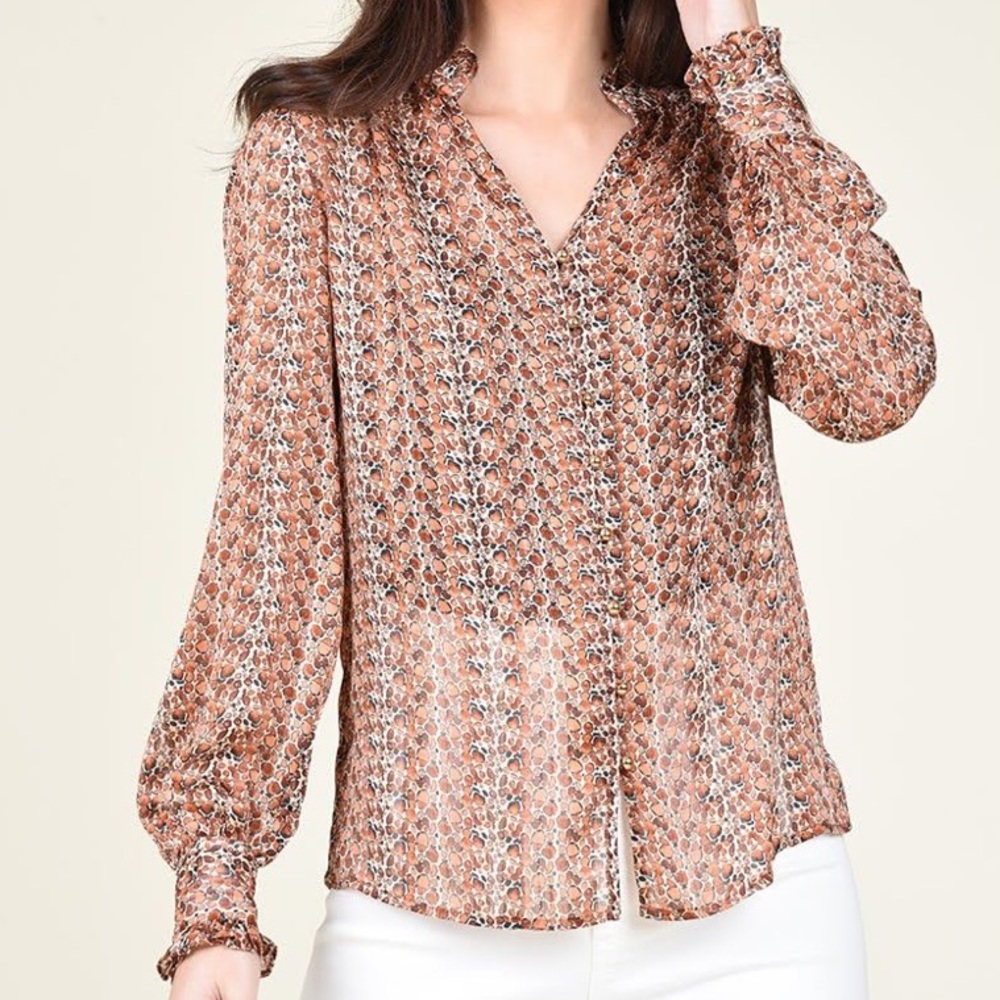 Molly Bracken Patterned Blouse With Metallic